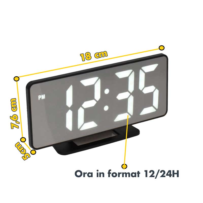 Digital Room Clock with Alarm and White LED, Alarm, VST-888