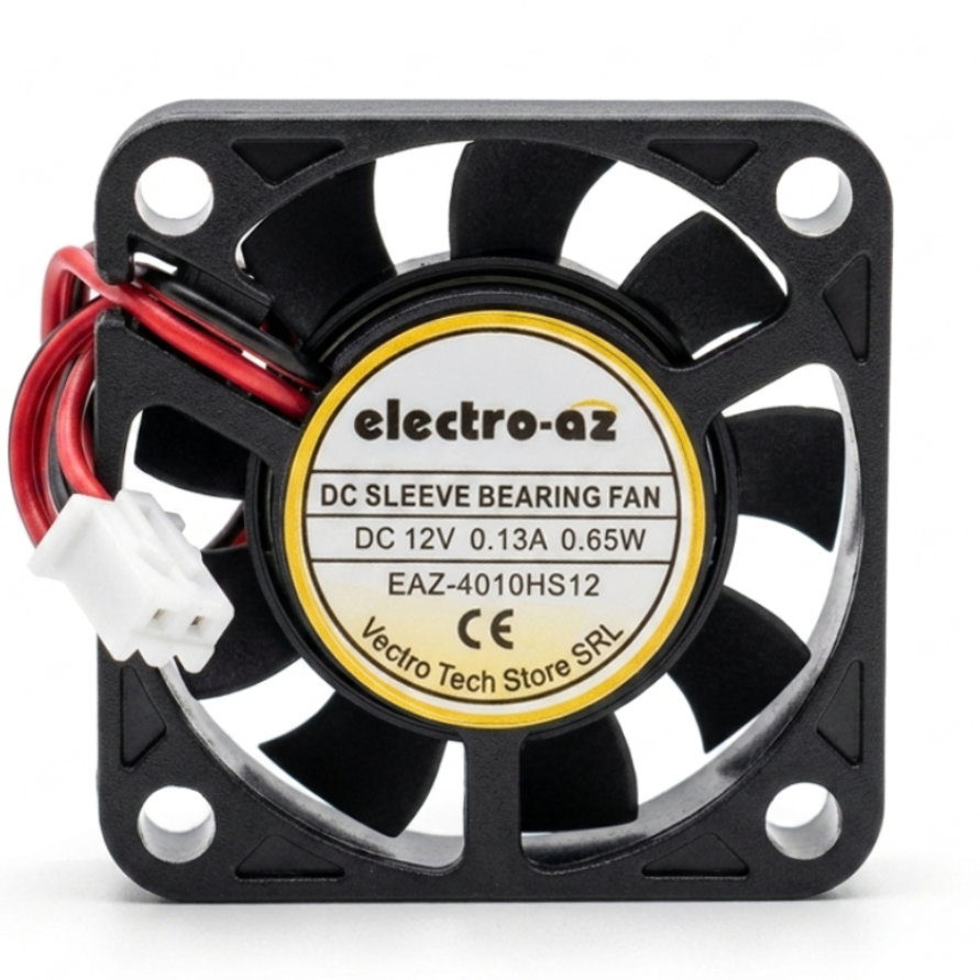 DC 12V Cooler Fan, 40x40x12 mm, 0.65W, ABS