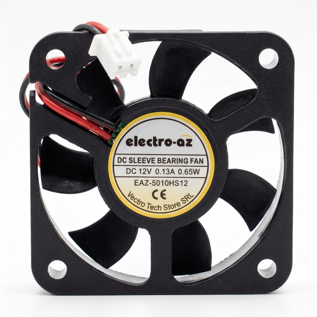 DC 12V Cooler Fan, 50x50x12 mm, 0.65W, ABS