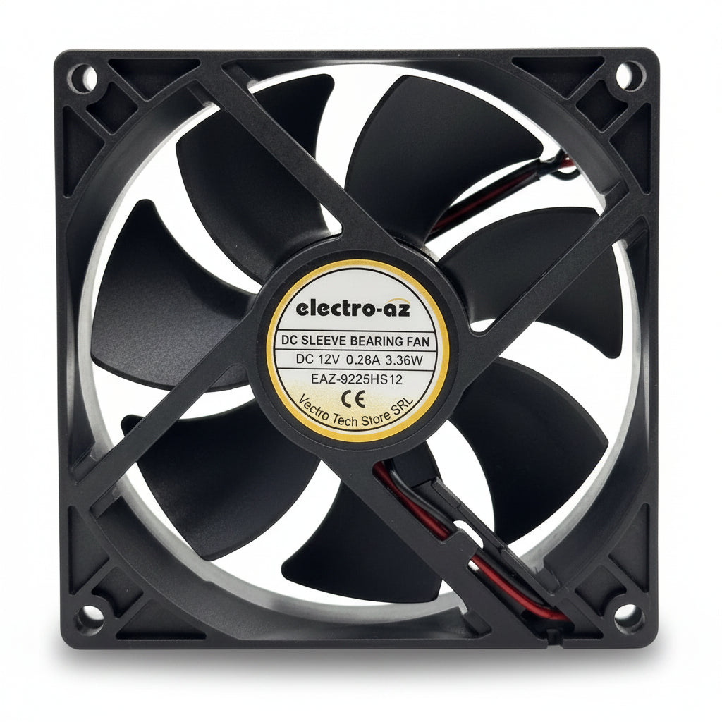 DC Fan 12V Cooler Type, 92x92x25 mm, 3.36W, ABS