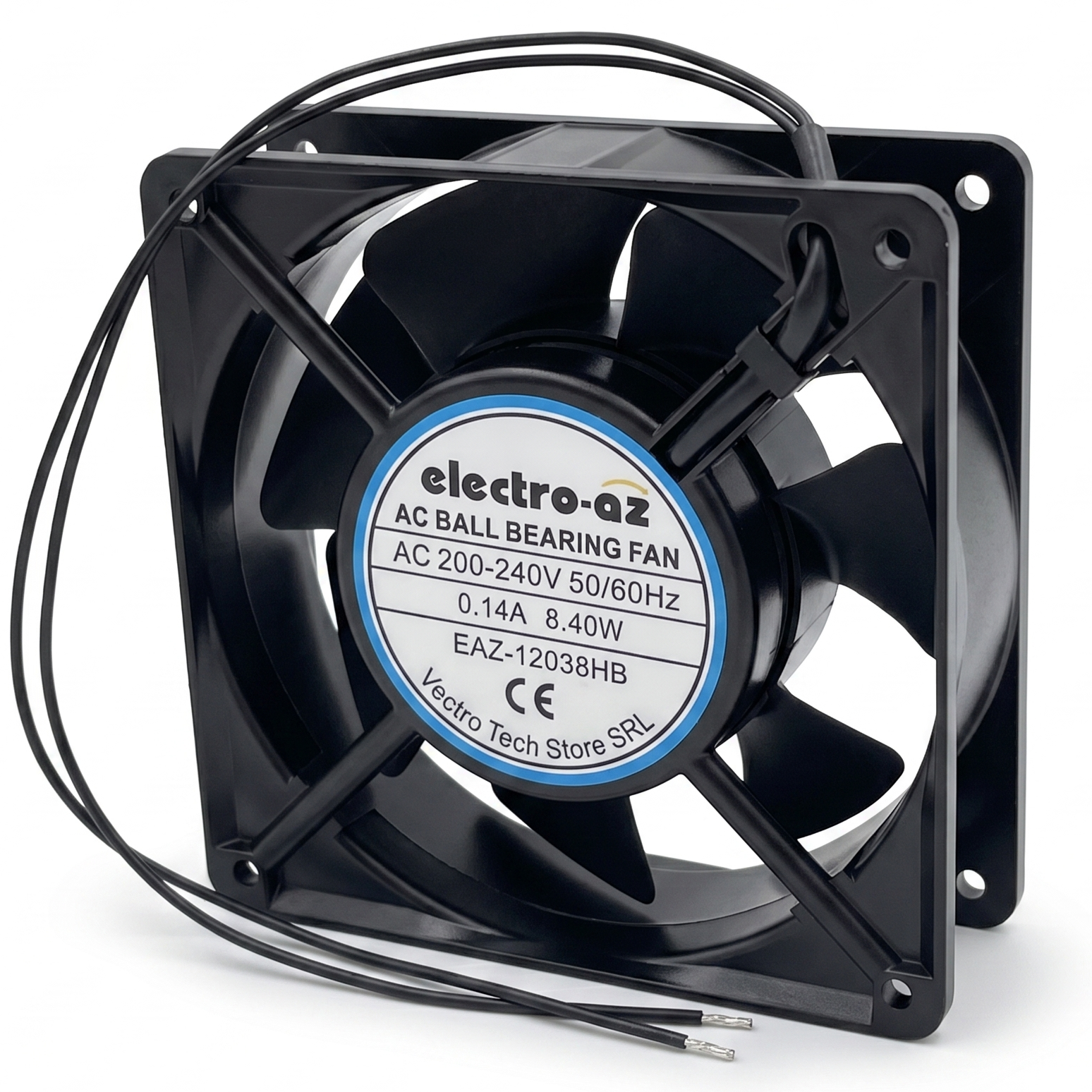 Metal Fan with Bearings, 120x120x38 mm, AC 220V, 8.4W