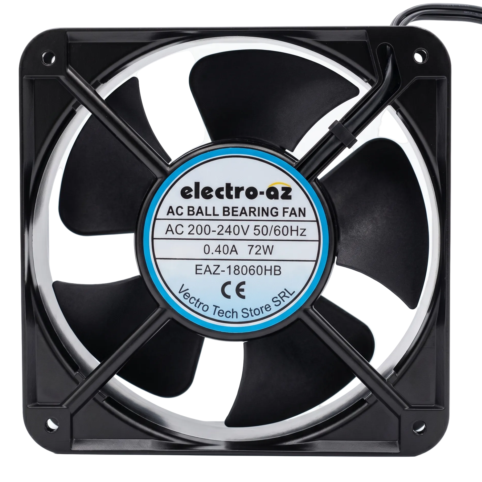 Metal Fan with Bearings, 180x180x60 mm, AC 220V, 72W