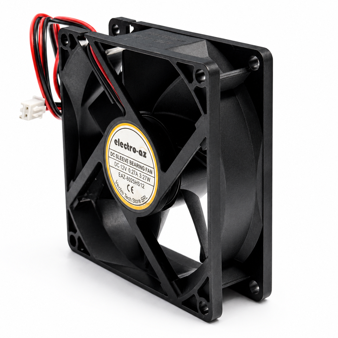 12V DC Cooler Fan, 80x80x25 mm, 3.27W, ABS