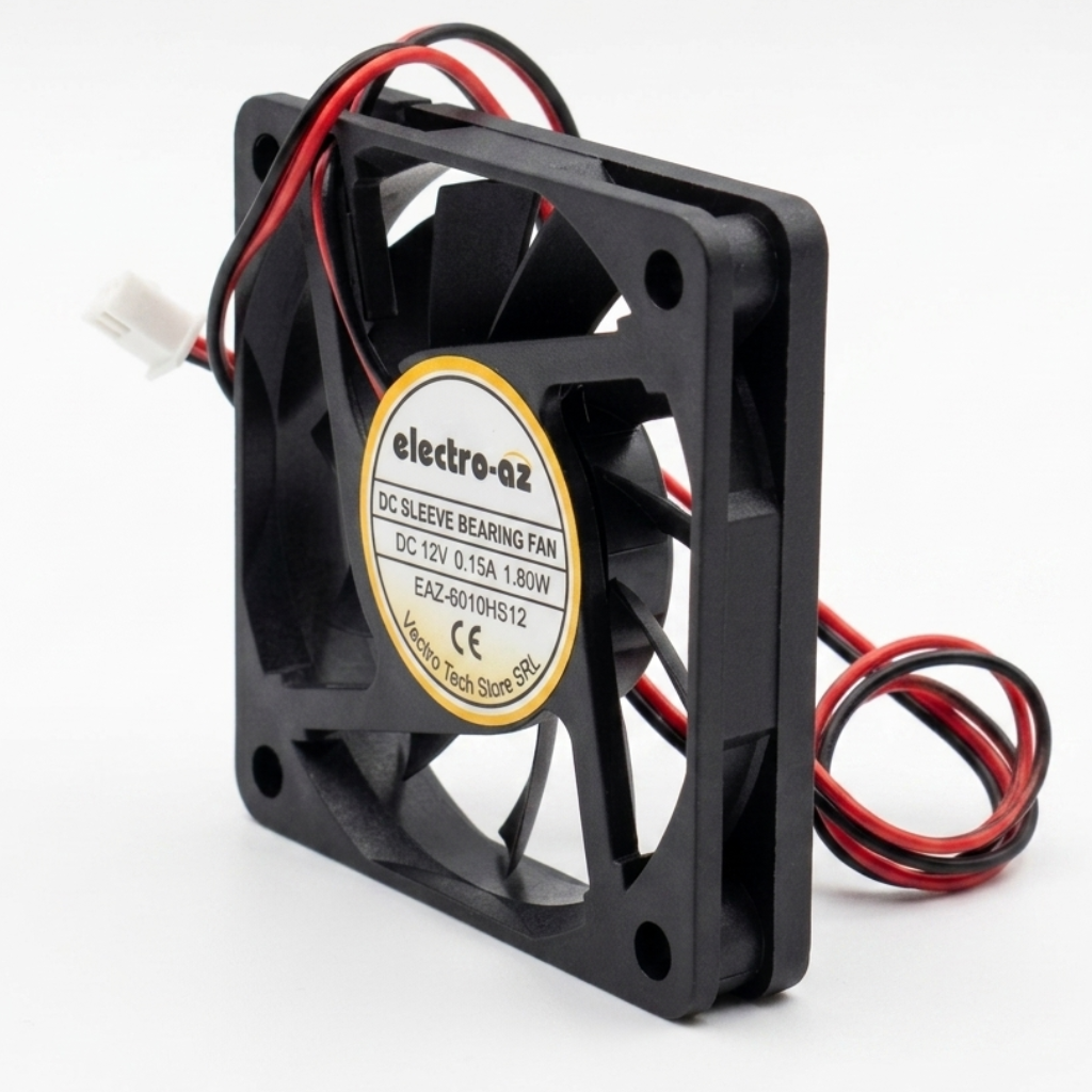 DC 12V Cooler Fan, 60x60x12 mm, 1.8W, ABS