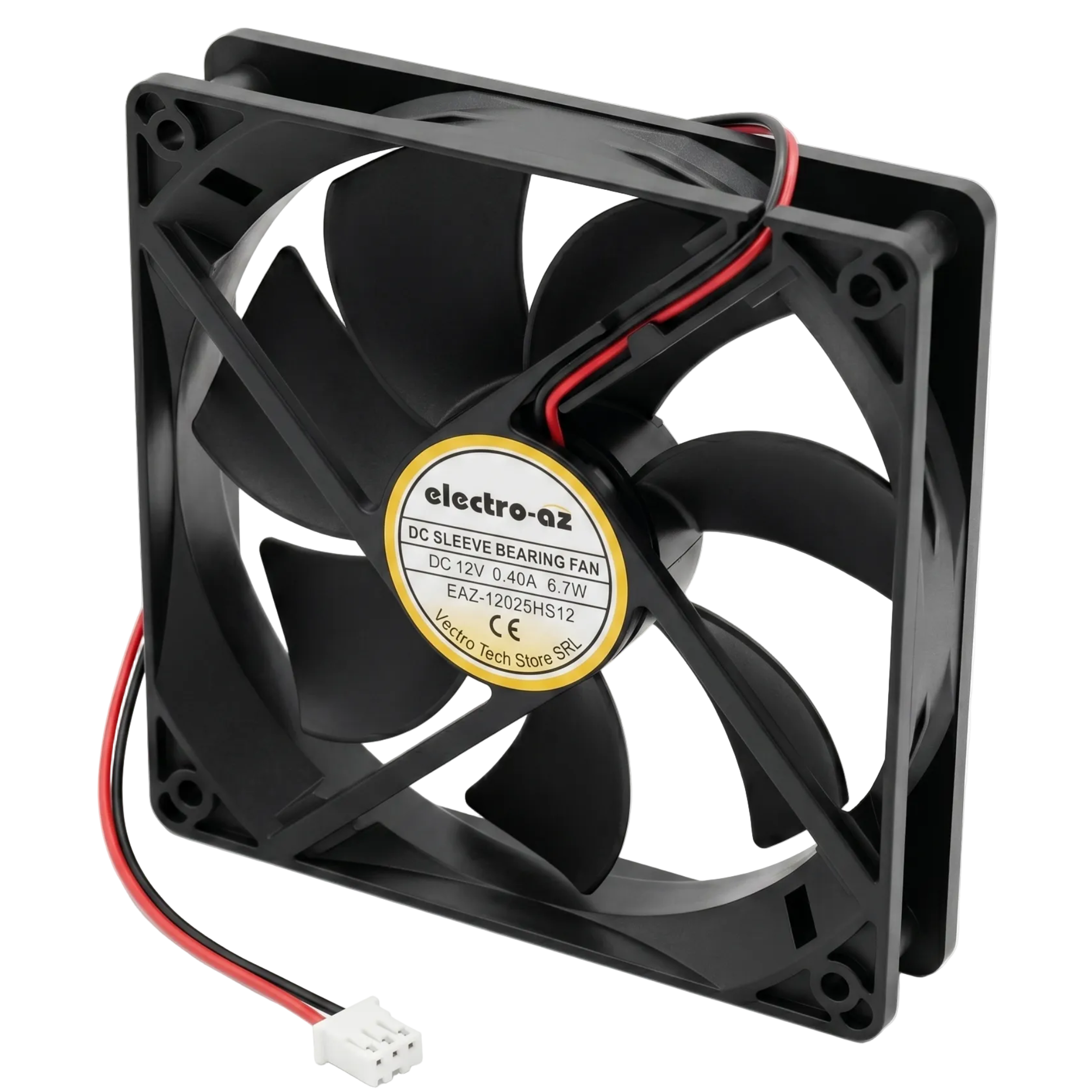 DC 12V Cooler Type Fan, 120x120x25 mm, 6.7W, ABS