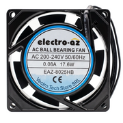 Metal Fan with Bearings, 80x80x25 mm, AC 220V, 17.6W