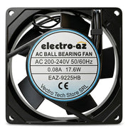 Metal Fan with Bearings, 92x92x25 mm, AC 220V, 17.6W