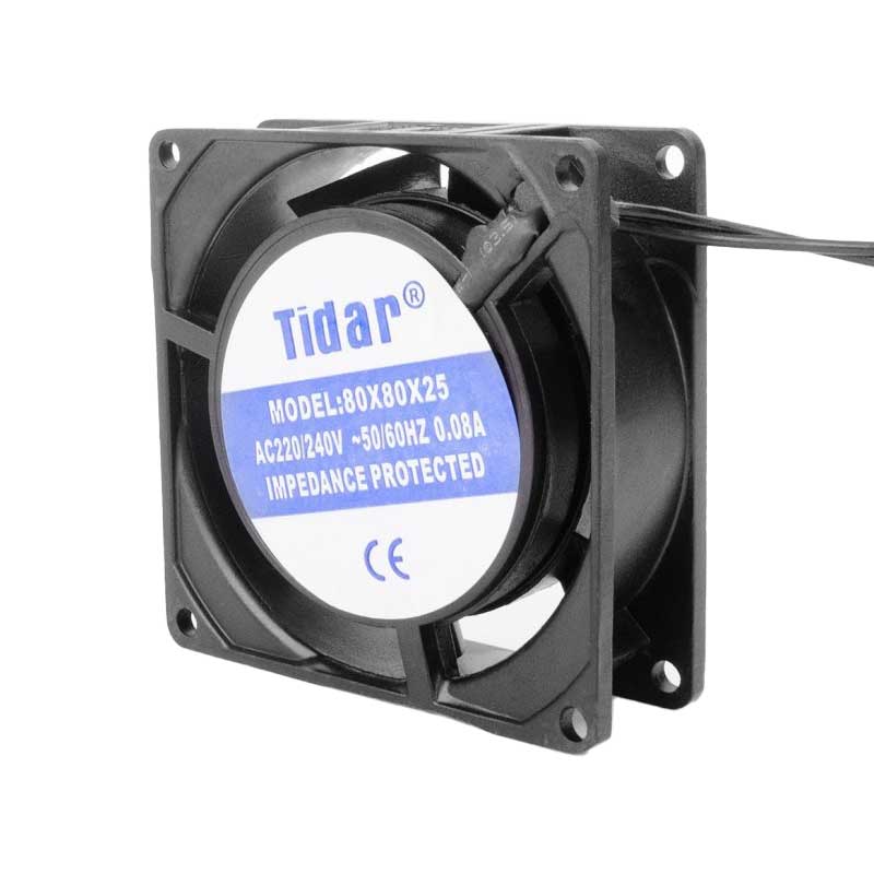 Metal Fan 220V, 80x80x25 mm, 7.6W