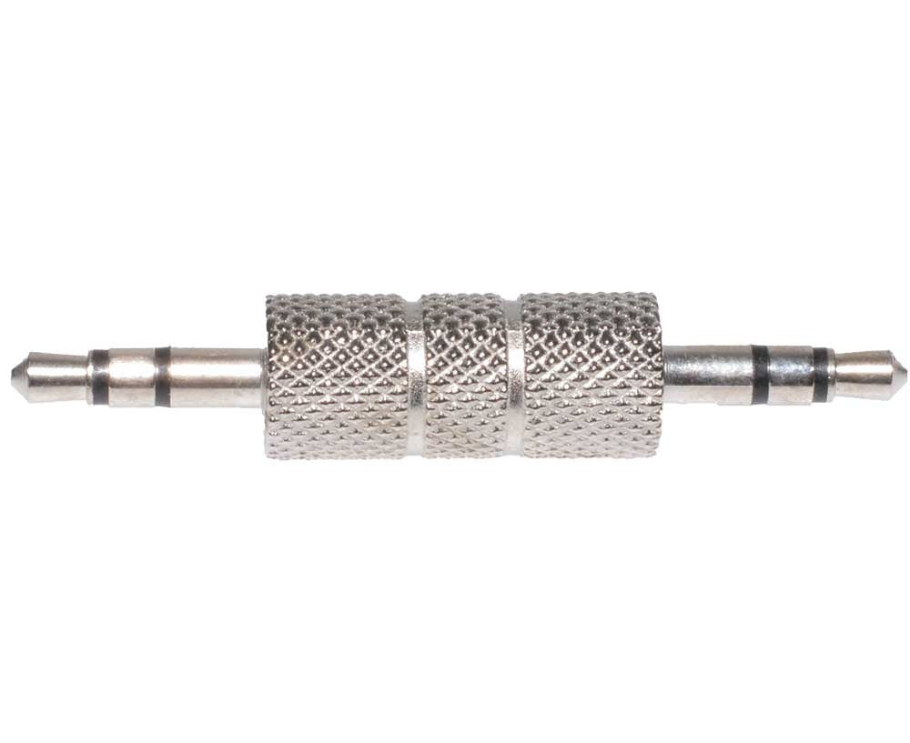 3.5mm Male-to-Male Jack Adapter, Silver