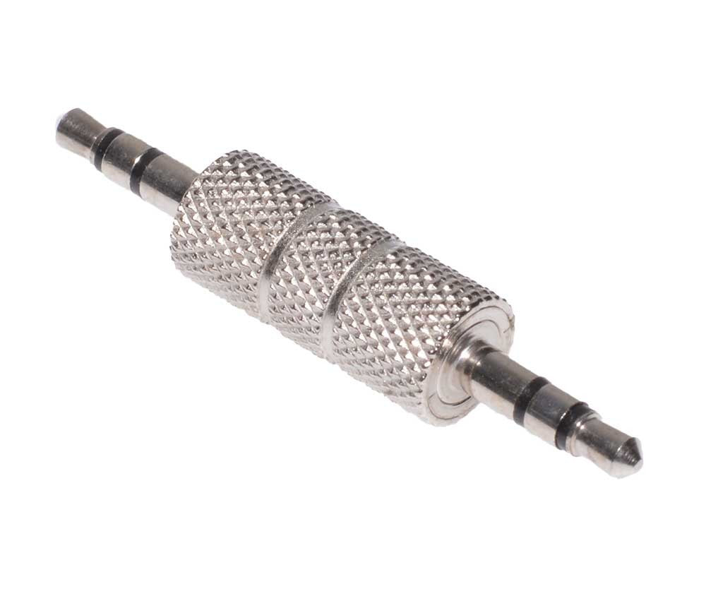 3.5mm Male-to-Male Jack Adapter, Silver