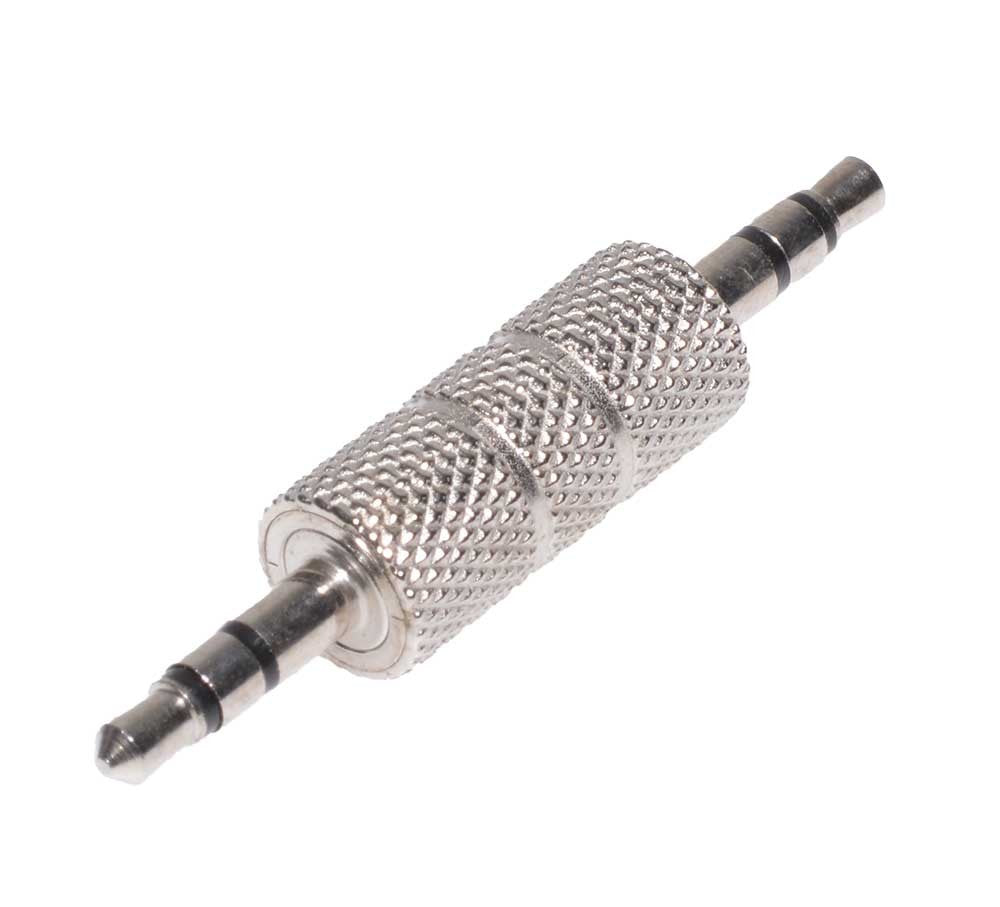 3.5mm Male-to-Male Jack Adapter, Silver