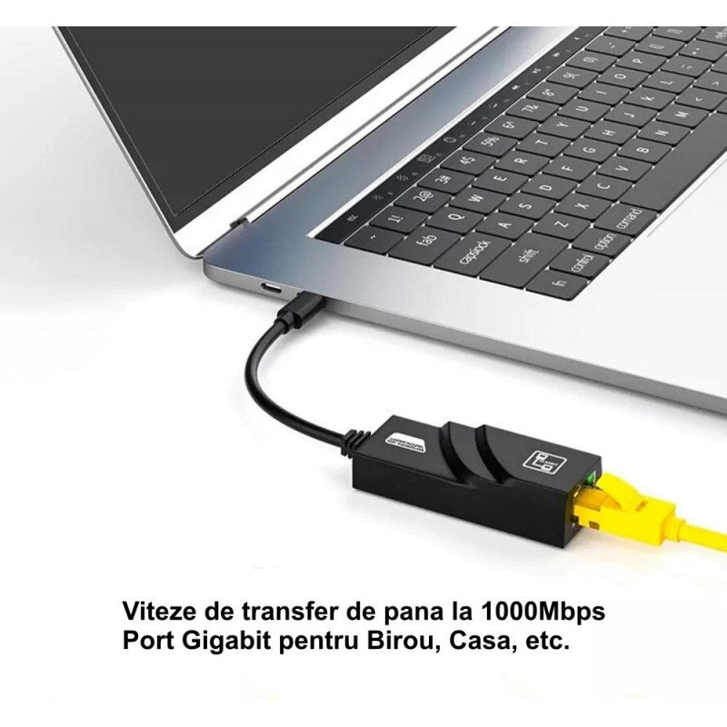 LAN Ethernet / Gigabit UTP to USB Type C Adapter