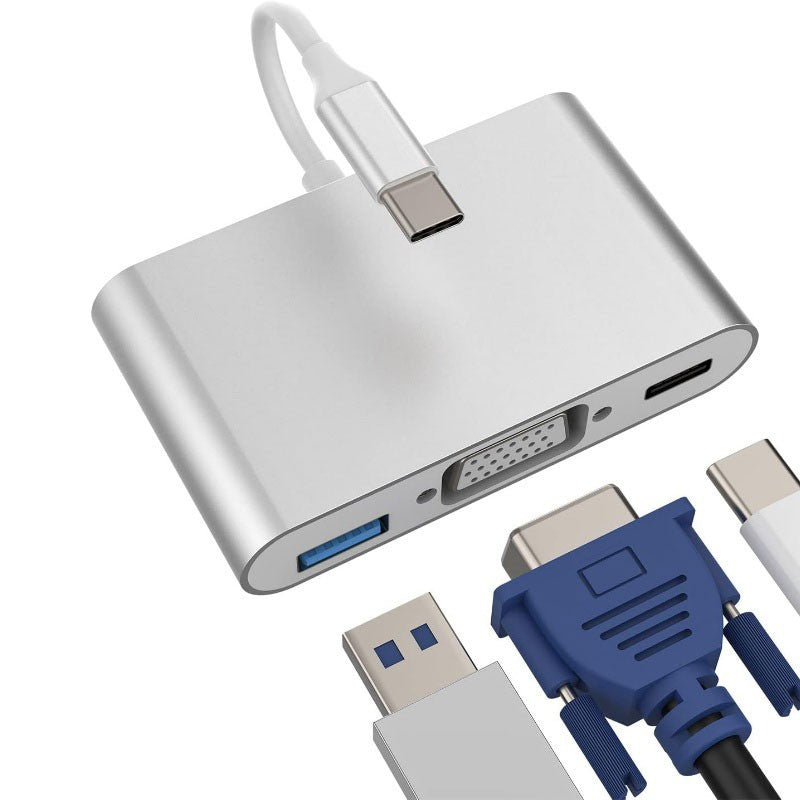 USB Type-C to VGA-USB 3.0-USB Type-C Video Adapter