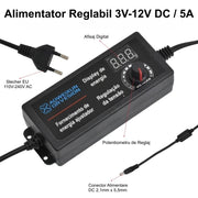 Adjustable Power Supply 3V-12V DC / 5A