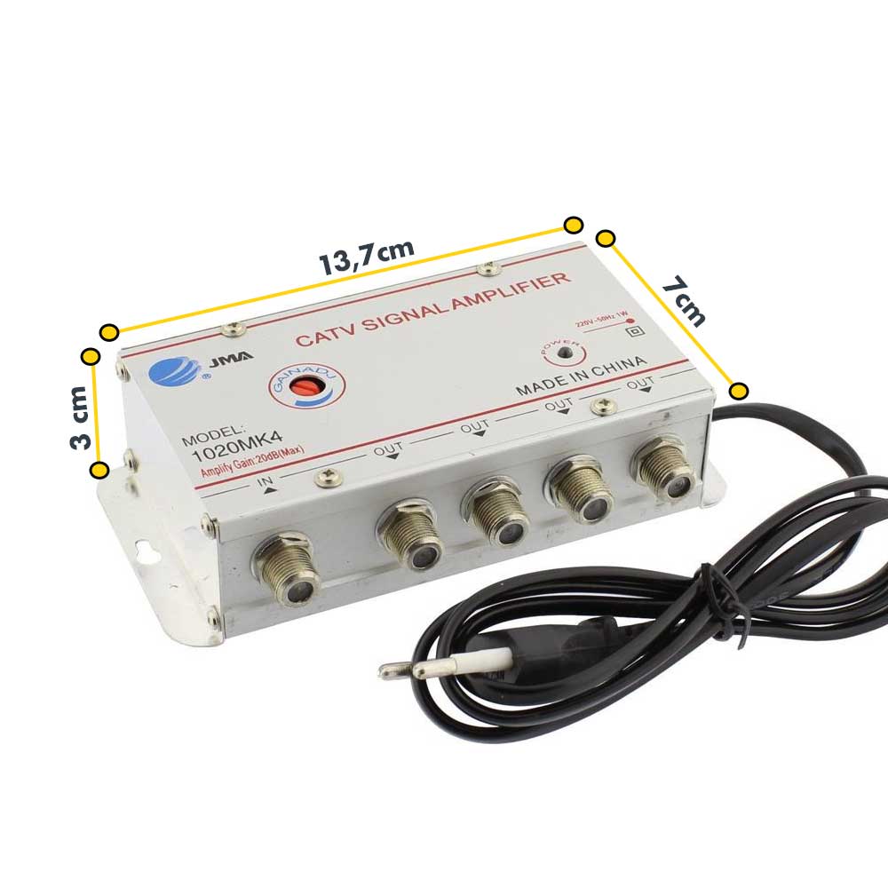 Cable TV amplifier, 6-output splitter