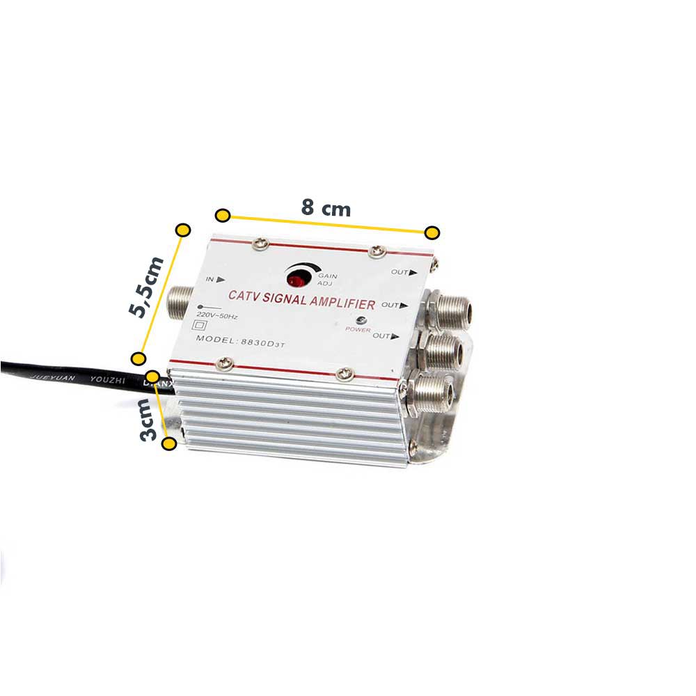 Cable TV amplifier, 3-way splitter