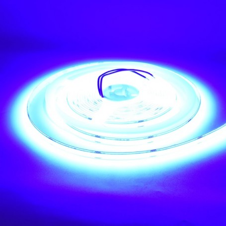 24V COB LED Strip - 8mm / 320 LEDs/m - 11W/m, Blue - Indoor IP20 - 5m/roll