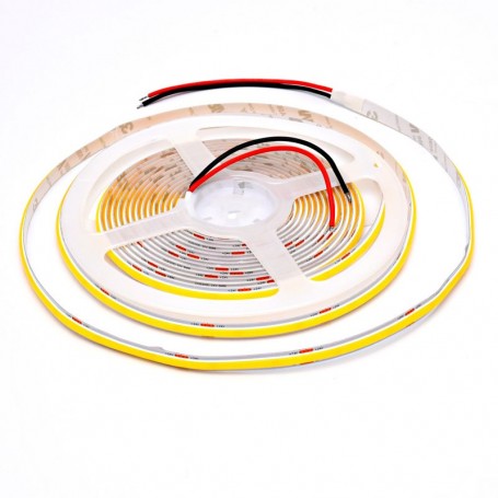 24V COB LED Strip - 8MM / 320 LEDs/m - 11W/m, Natural White Light 4500K - 1200lm - IP20 Indoor - 5m/roll