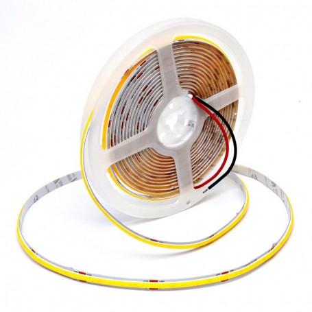24V COB LED Strip - 8MM / 320 LEDs/m - 11W/m, Natural White Light 4500K - 1200lm - IP20 Indoor - 5m/roll