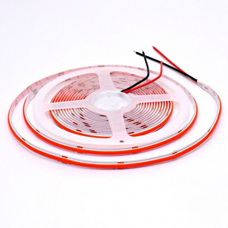 24V COB LED Strip - 8MM / 320 LEDs/m - 11W/m, Red - Indoor IP20 - 5m/roll