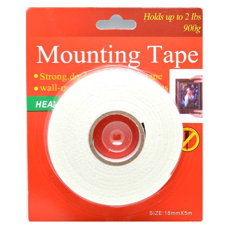 Ambalaj fata banda dublu adeziva 18mm x 5m, heavy duty, sustine pana la 900g