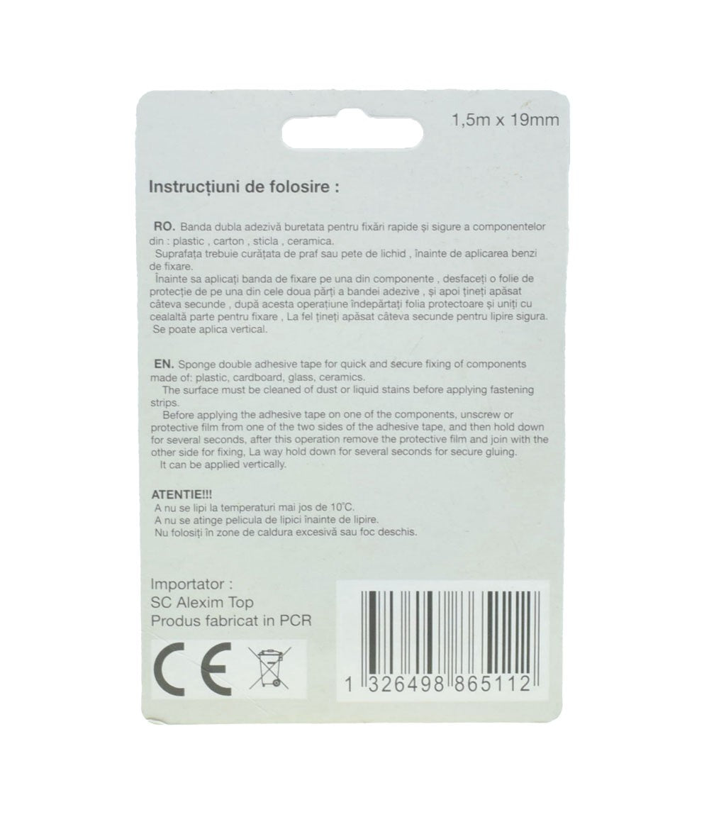 Super Double-Sided Foam Tape 19mm x 1.5m
