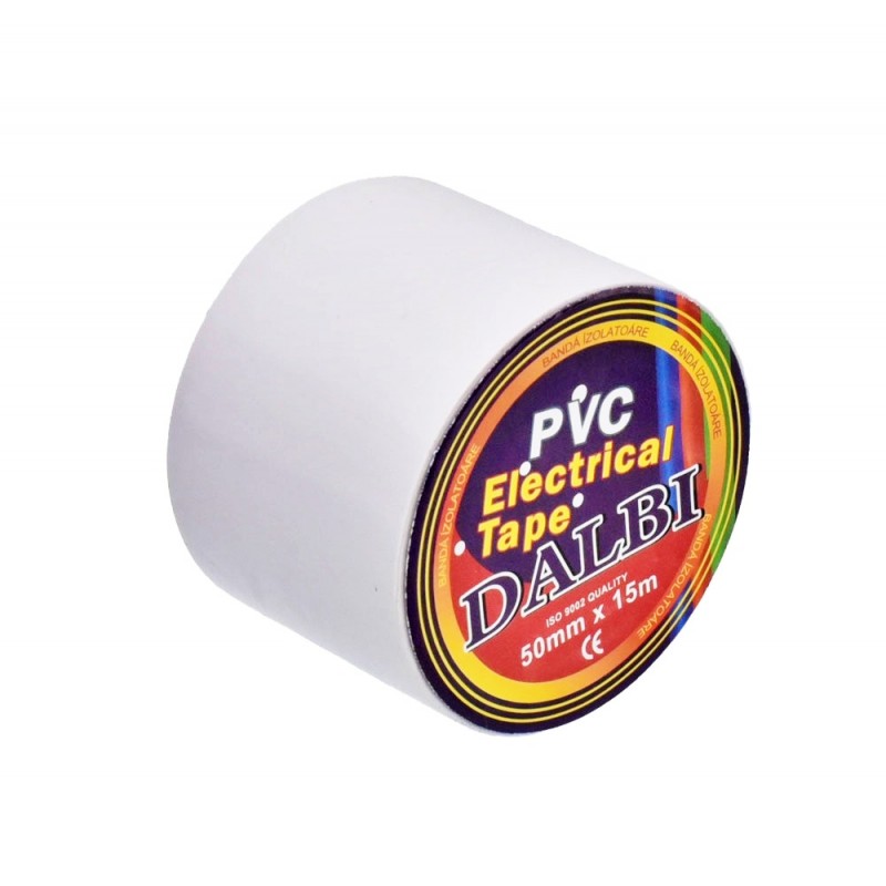 Set of 5x Electrical Tapes, Wide, 50mm, PVC, Length 15m, White