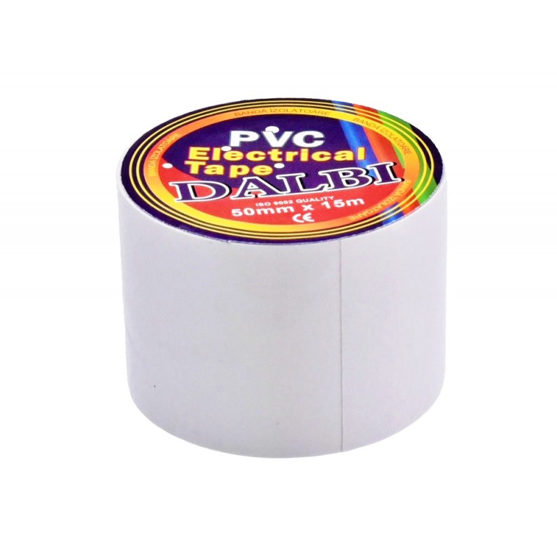 Set of 5x Electrical Tapes, Wide, 50mm, PVC, Length 15m, White