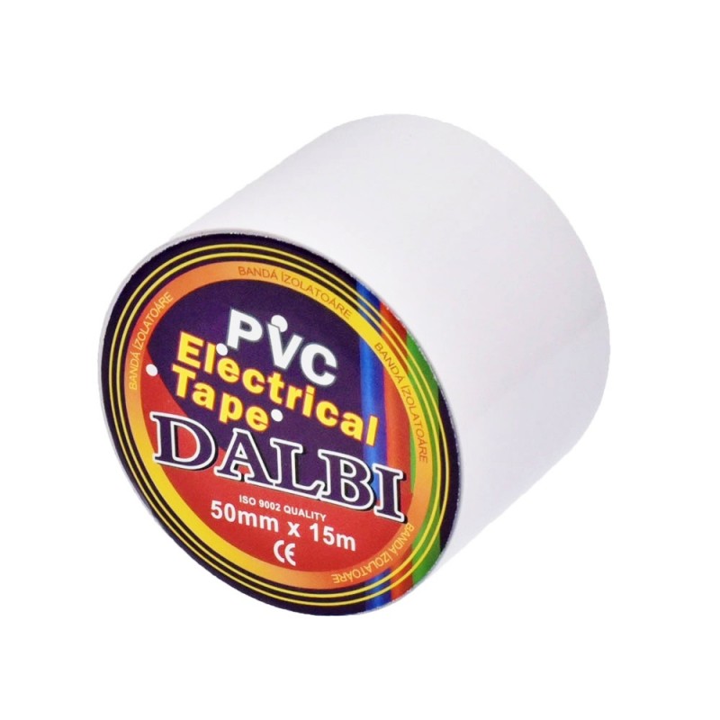 Set of 5x Electrical Tapes, Wide, 50mm, PVC, Length 15m, White