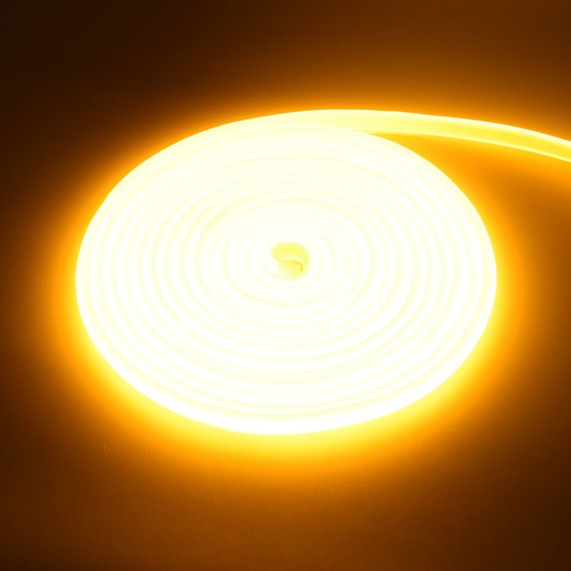 Yellow Gold COB LED Strip Neon Flex - 288led/m - IP65 / 220V - 10W/m / 5m Roll