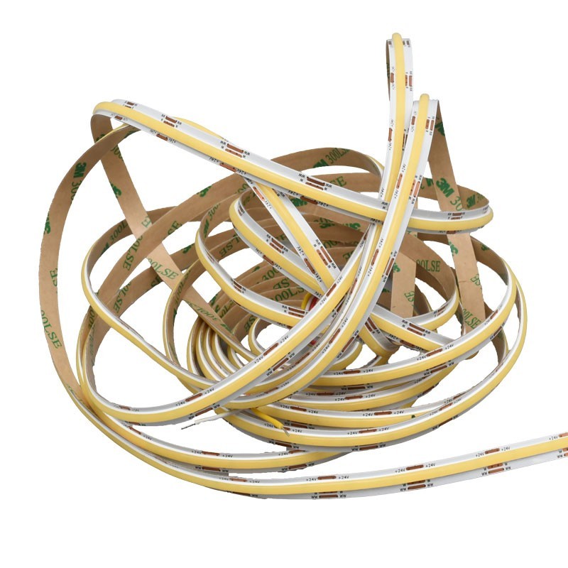 Digital COB LED Strip 576D/m - 3-in-1 White Light 2700K-4500K-6500K - 24V/3 Wire - 8mm - 10W/m - RA 90, IP20 Protection - Roll/5m