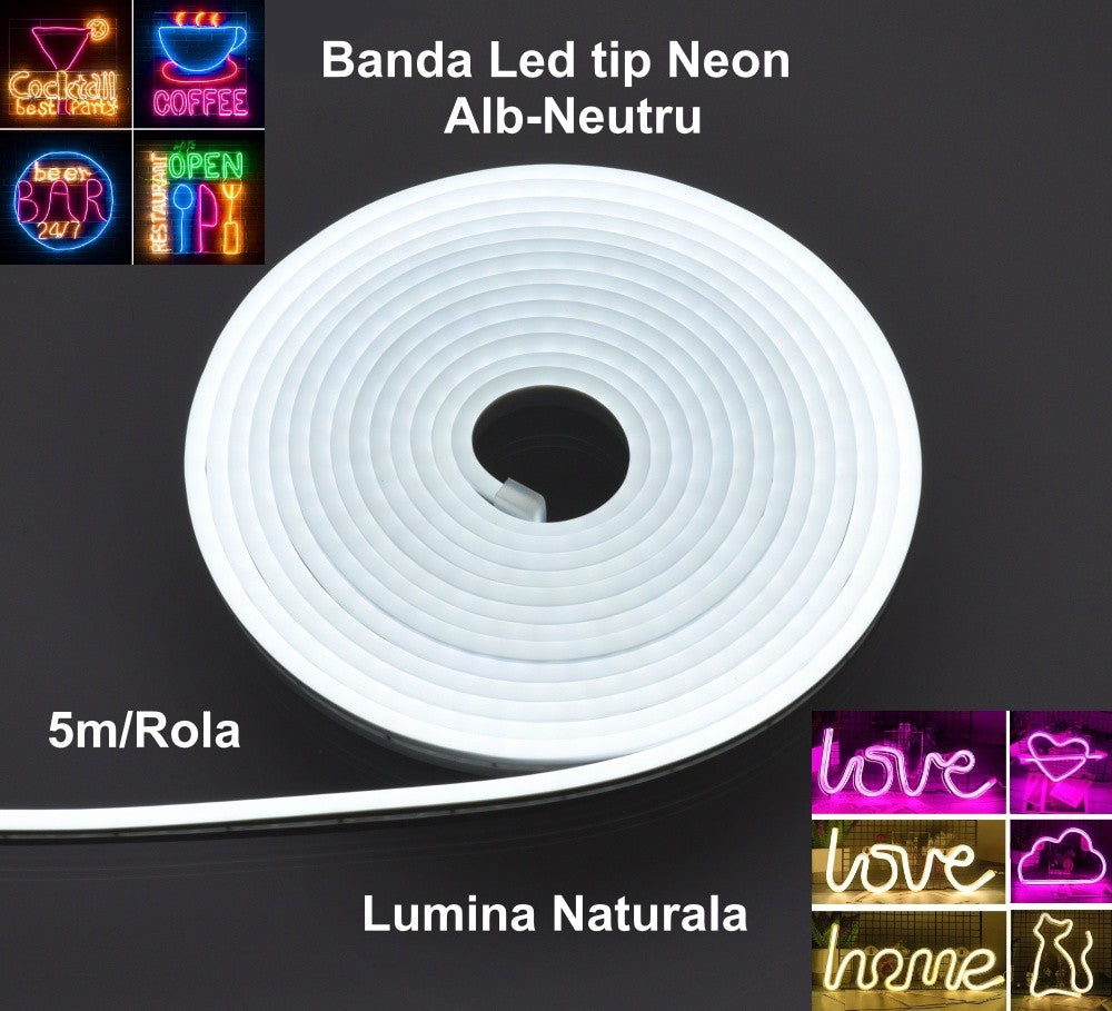 Flexible LED Strip 12V, Neutral White Light 5m