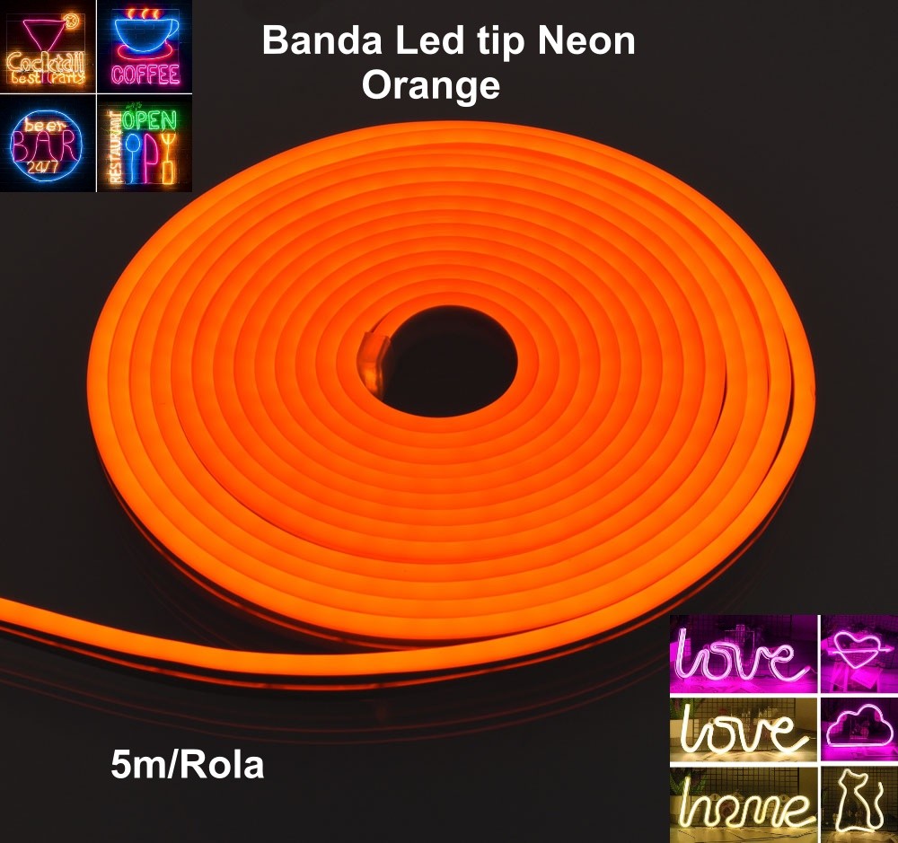 Flexible LED Strip 12V, Orange Light 5m