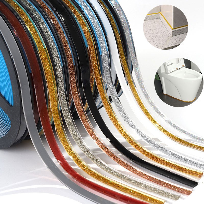 Sanitary Sealing Strip, Silicone, Width 8 mm, Length 6m, Black