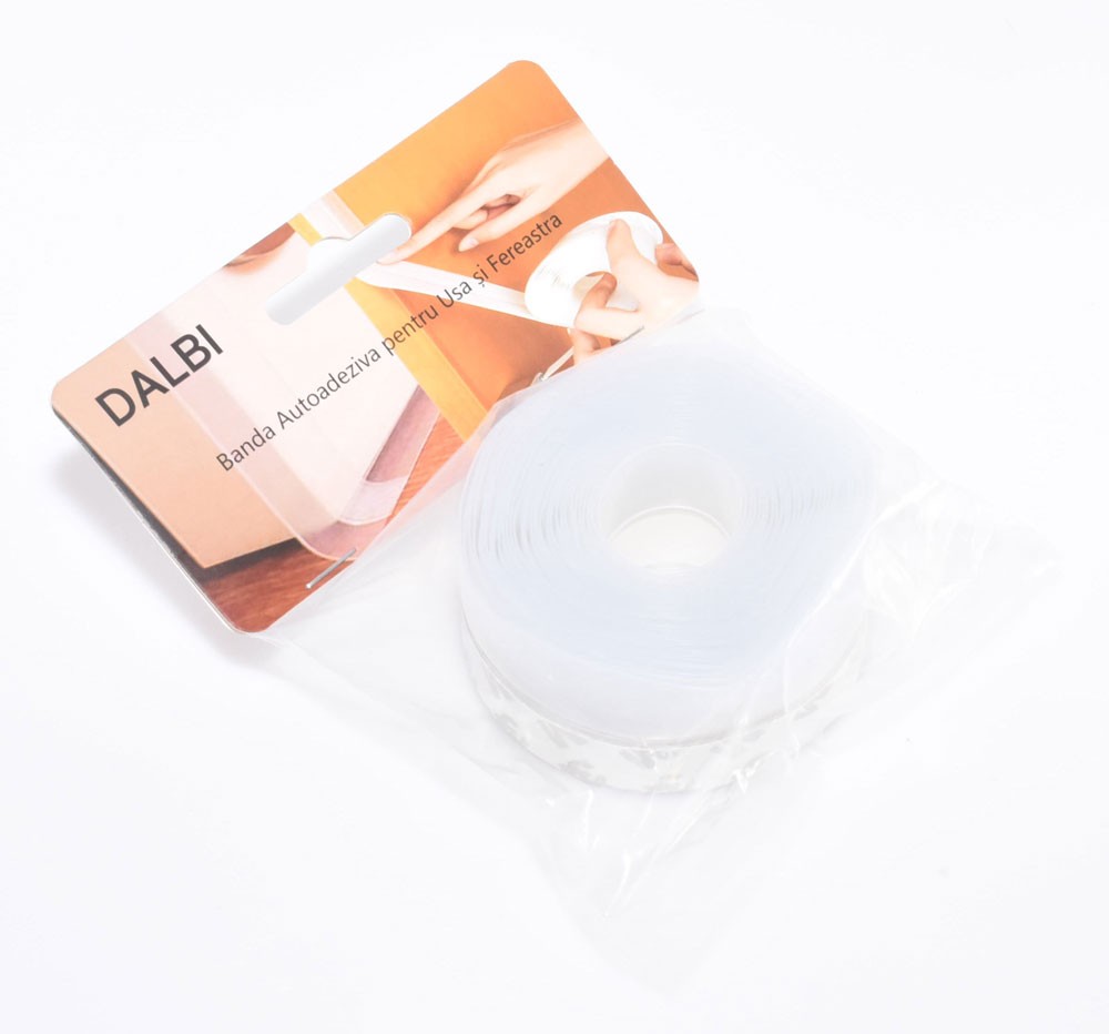 Door/Window Weather Stripping Tape, Silicone, 35mm Width, 0.5mm Thickness, 5m, Transparent