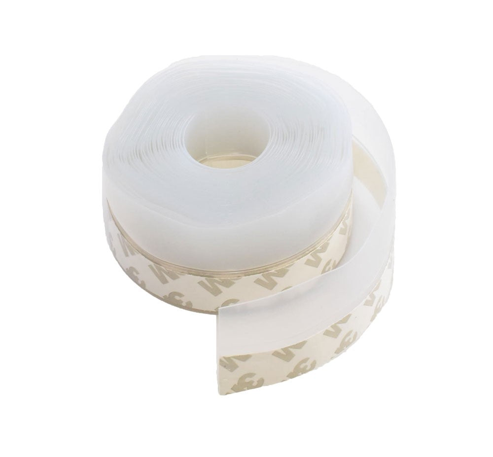 Door/Window Weather Stripping Tape, Silicone, 35mm Width, 0.5mm Thickness, 5m, Transparent