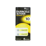 Duracell PR10 Hearing Aid Batteries, 6 Count