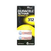 Duracell PR312 Hearing Aid Batteries 6 pcs
