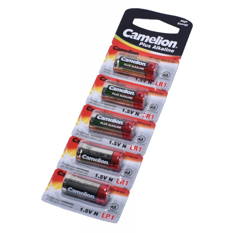LR1 Alkaline 1.5V Camelion Batteries, 5 Pieces