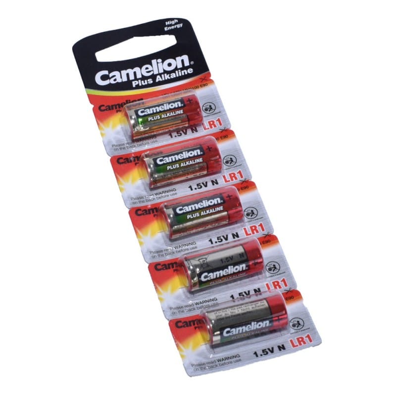 LR1 Alkaline 1.5V Camelion Batteries, 5 Pieces