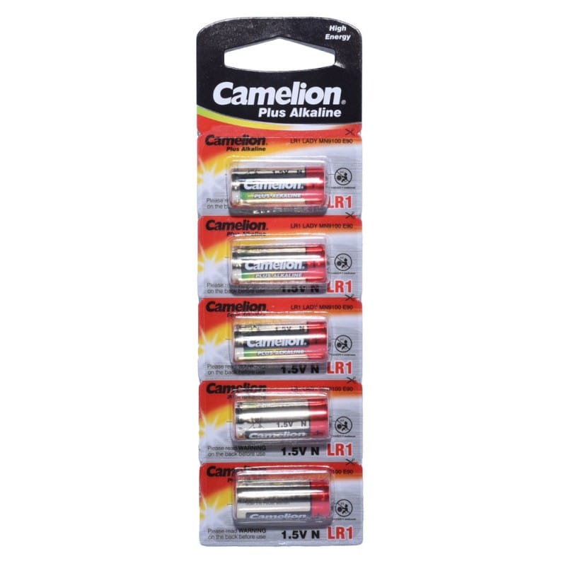 LR1 Alkaline 1.5V Camelion Batteries, 5 Pieces