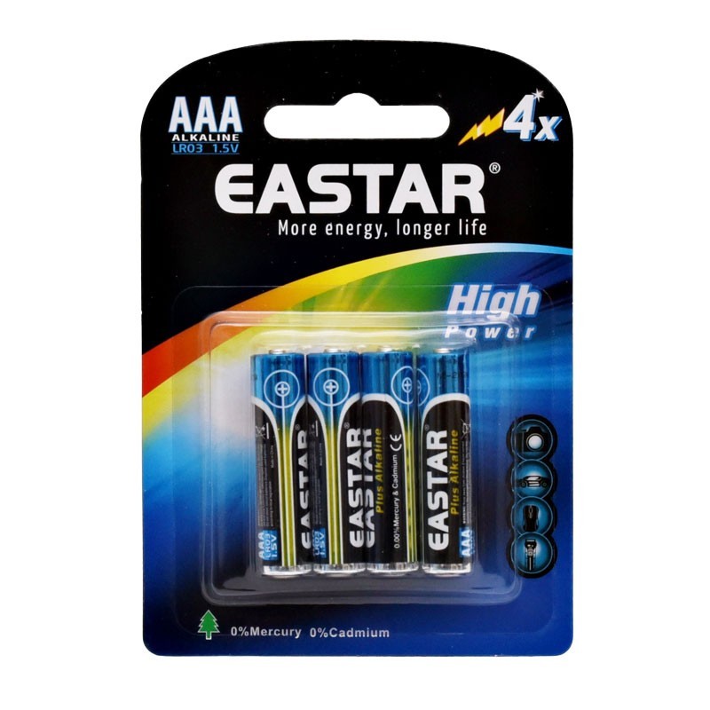 Eastar R3 - AAA 1.5V Alkaline High Performance Battery - Blister/4 pcs