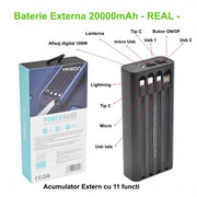 20000mAh Power Bank, 11-in-1 Super-Fast, PD 100W, USB, iPhone, Micro, Power Bank TR-967