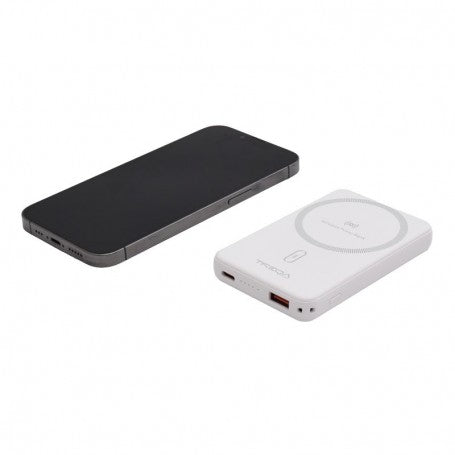 5000mAh Power Bank, Slim - 15W Magnetic Wireless, USB / TR-966 / White