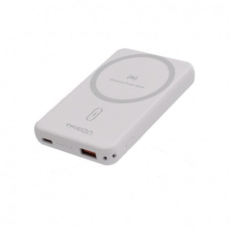 5000mAh Power Bank, Slim - 15W Magnetic Wireless, USB / TR-966 / White