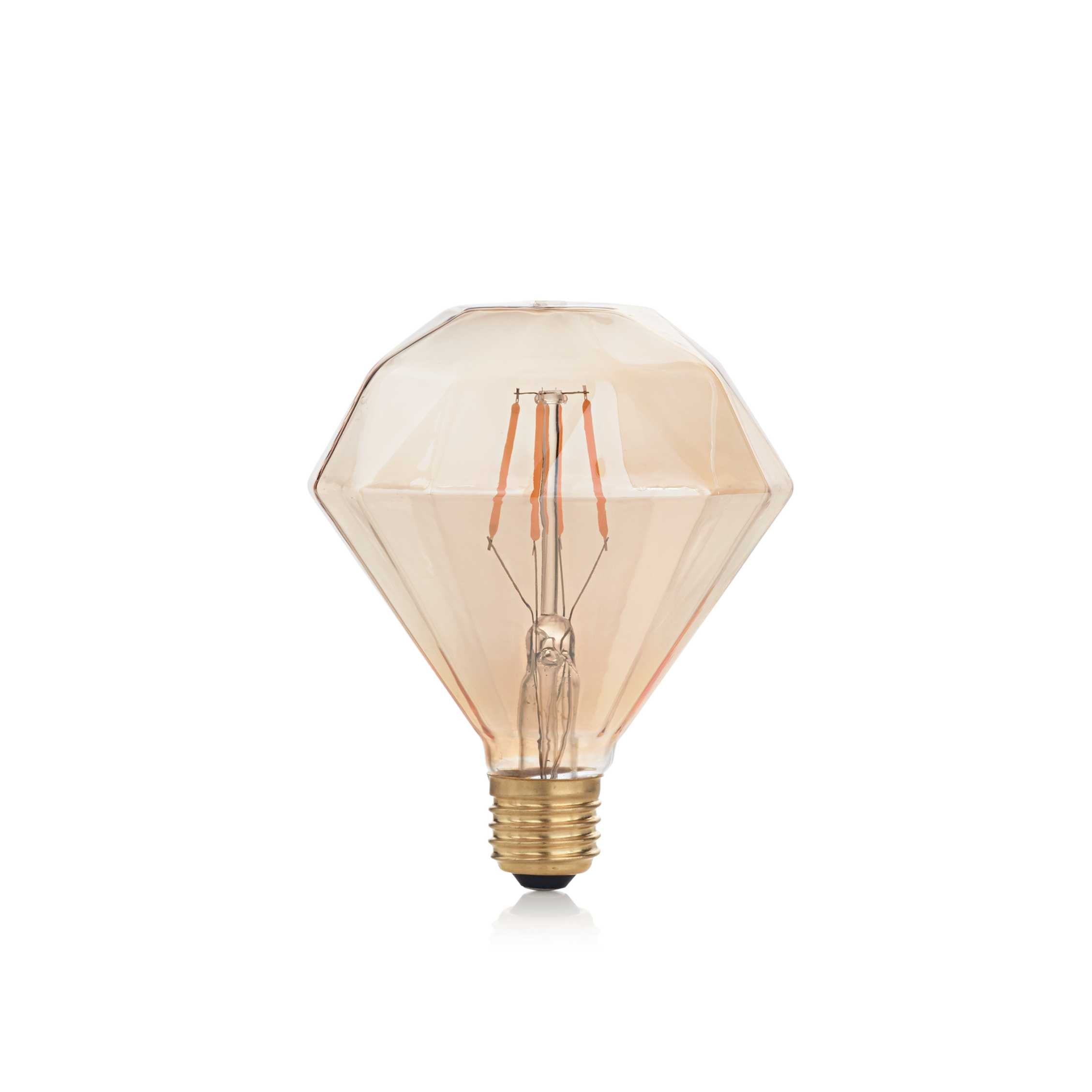 Decorative bulb with E27 base, Diamond, 4W, 2200K, CRI80, Amber