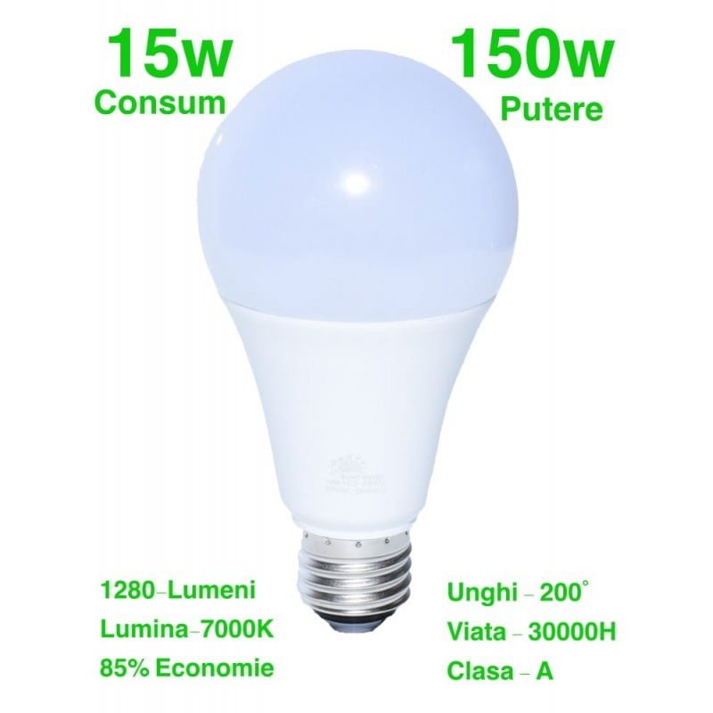 LED Bulb, E27 Base, 15W, Cool White