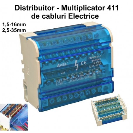 Electrical Distribution Block 411 - 125A / 500V 1.5-25mm / 2.5-35mm