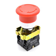 220V Mushroom Push Button Latching ON-OFF, Red