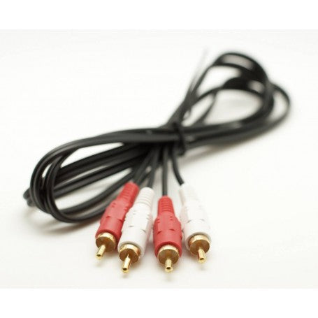 Audio cable, stereo RCA, 2x RCA male - 2x RCA male, 5m, black